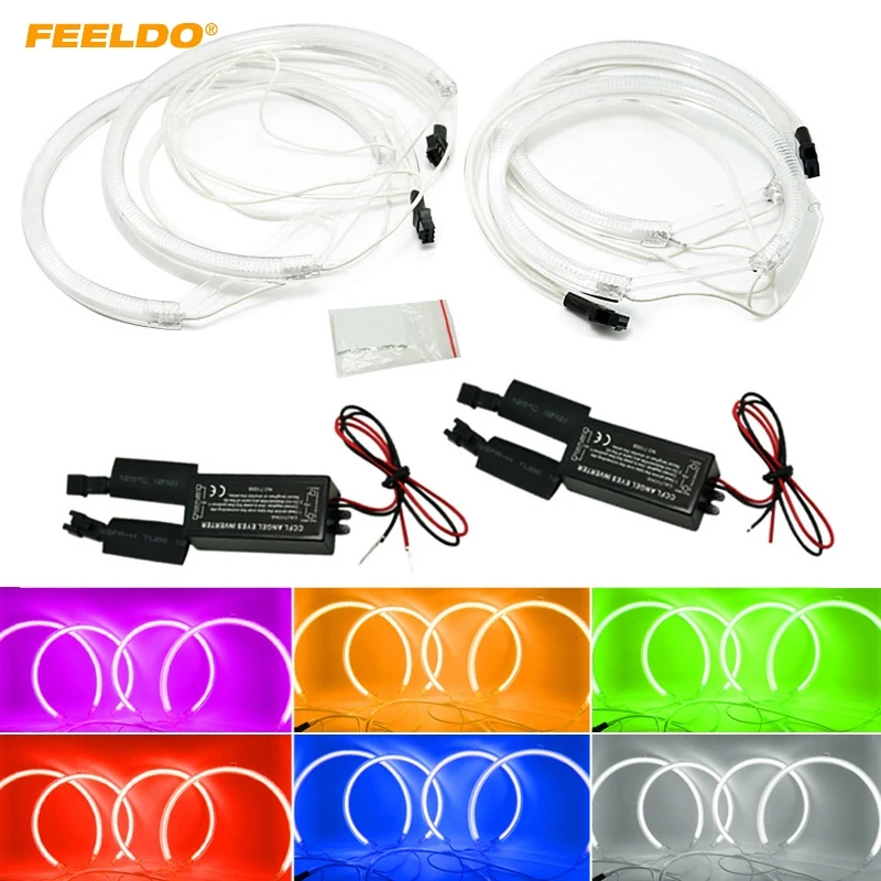 

FEELDO 4pcs/set Car Headlight CCFL Angel Eyes Light Halo Rings Kits Light For BMW X5(E53) DRL 6-Color Optional