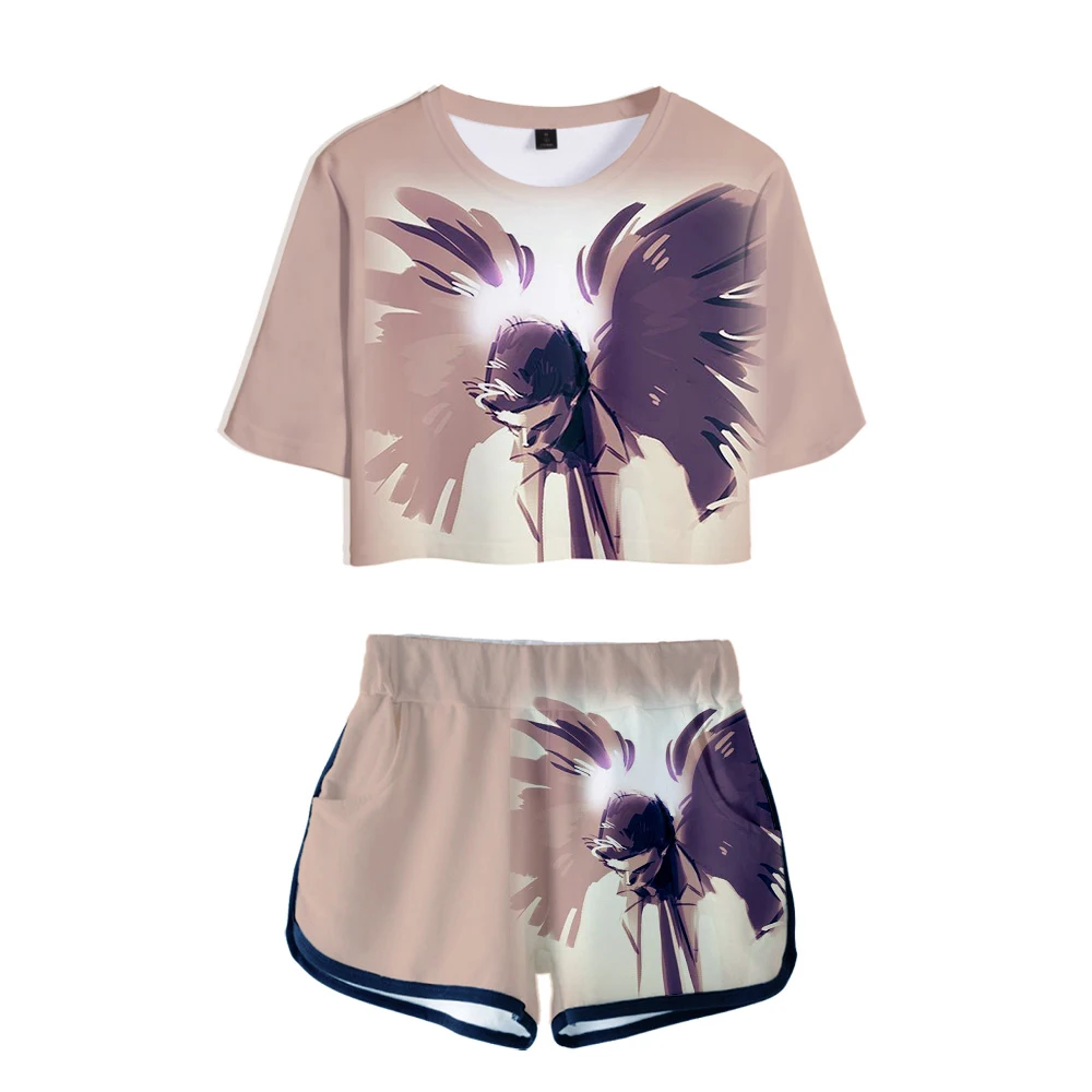 

Kpop 3D Supernatura Women Pajamas Tshirt Shorts Two Piece Set Crop Top Shorts Summer Clothes Tracksuit For Women's Together Sets