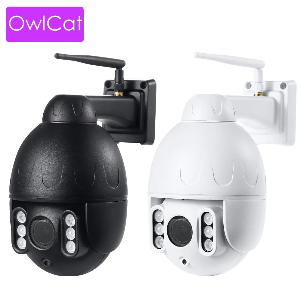 OwlCat New Wi-Fi IP Camera Bullet PTZ Outdoor Waterproof IP66 Street IP Camera Two Way Audio SD card Motion Phone APP Onvif