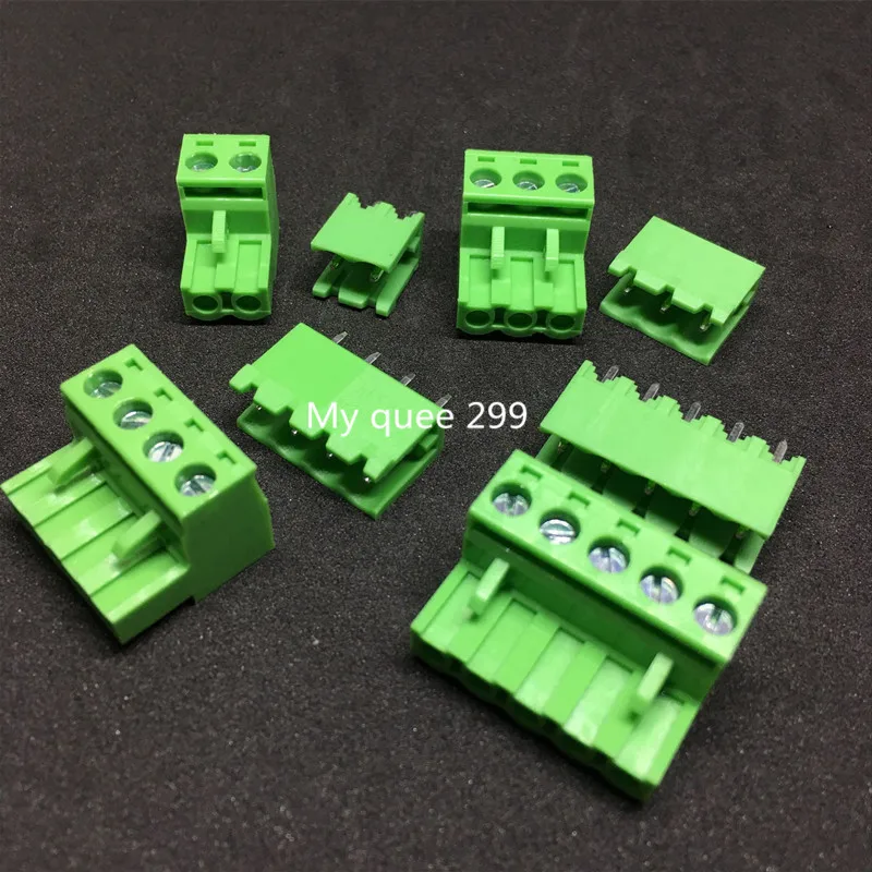 

10sets 2EDG 5.08mm plug + socket 2P 3P 4P 5P 6P 7P 8P (90 degree bent LEG) splice connector terminal ROHS Free shipping