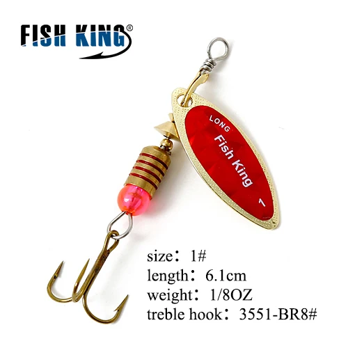 Fishing King 4 цвета 0#-5# spinner ложка приманки с металлической жесткой приманкой с тройным крючком рыболовные снасти Pesca - Цвет: Светло-зеленый
