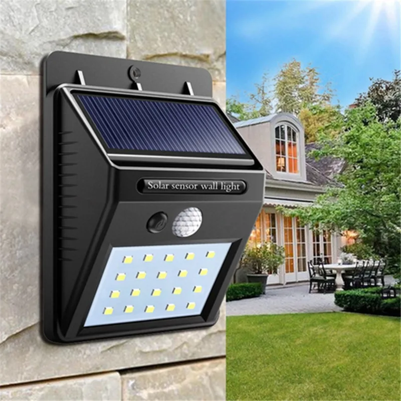 

CLAITE Solar Power 20 LED PIR Motion Sensor Wall Light Waterproof Outdoor Path Yard Garden Security Street Lamp