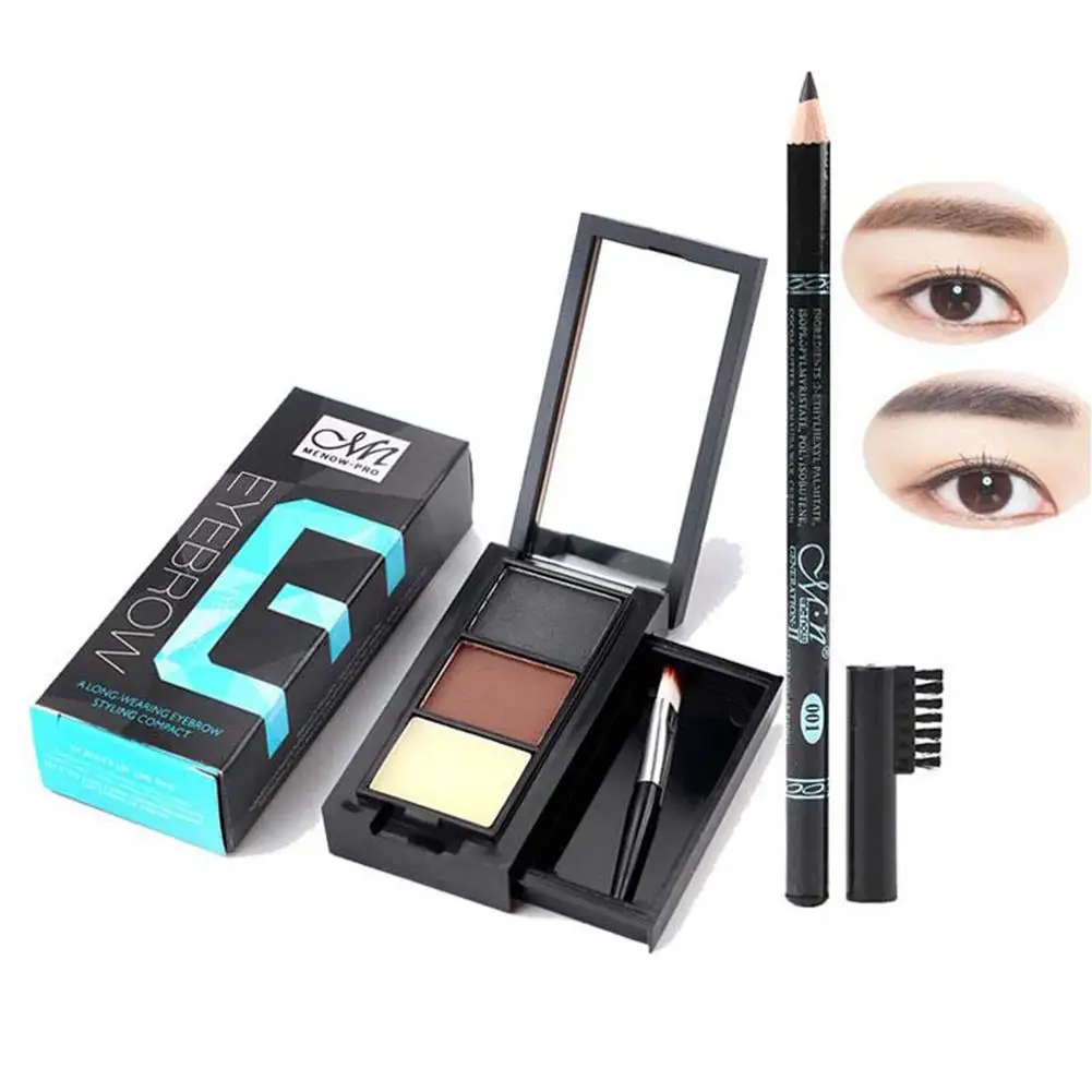 

MENOW Eyebrow Powder Box Brow Enhancer Pencils Eye Cosmetic Makeup Combination
