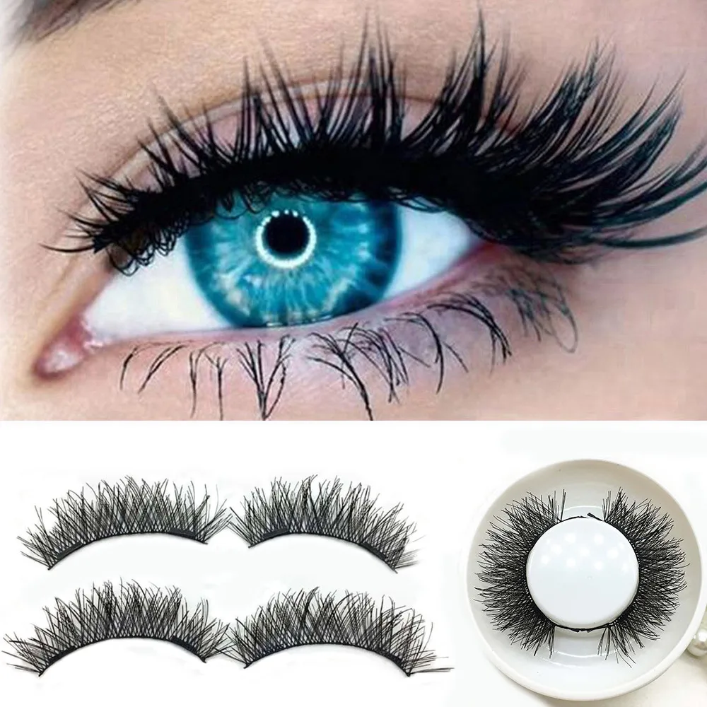 

Women New Fashion 1 Pair 3D Magnetic False Eyelashes Lashes Reusable False Magnet Wholesale #N