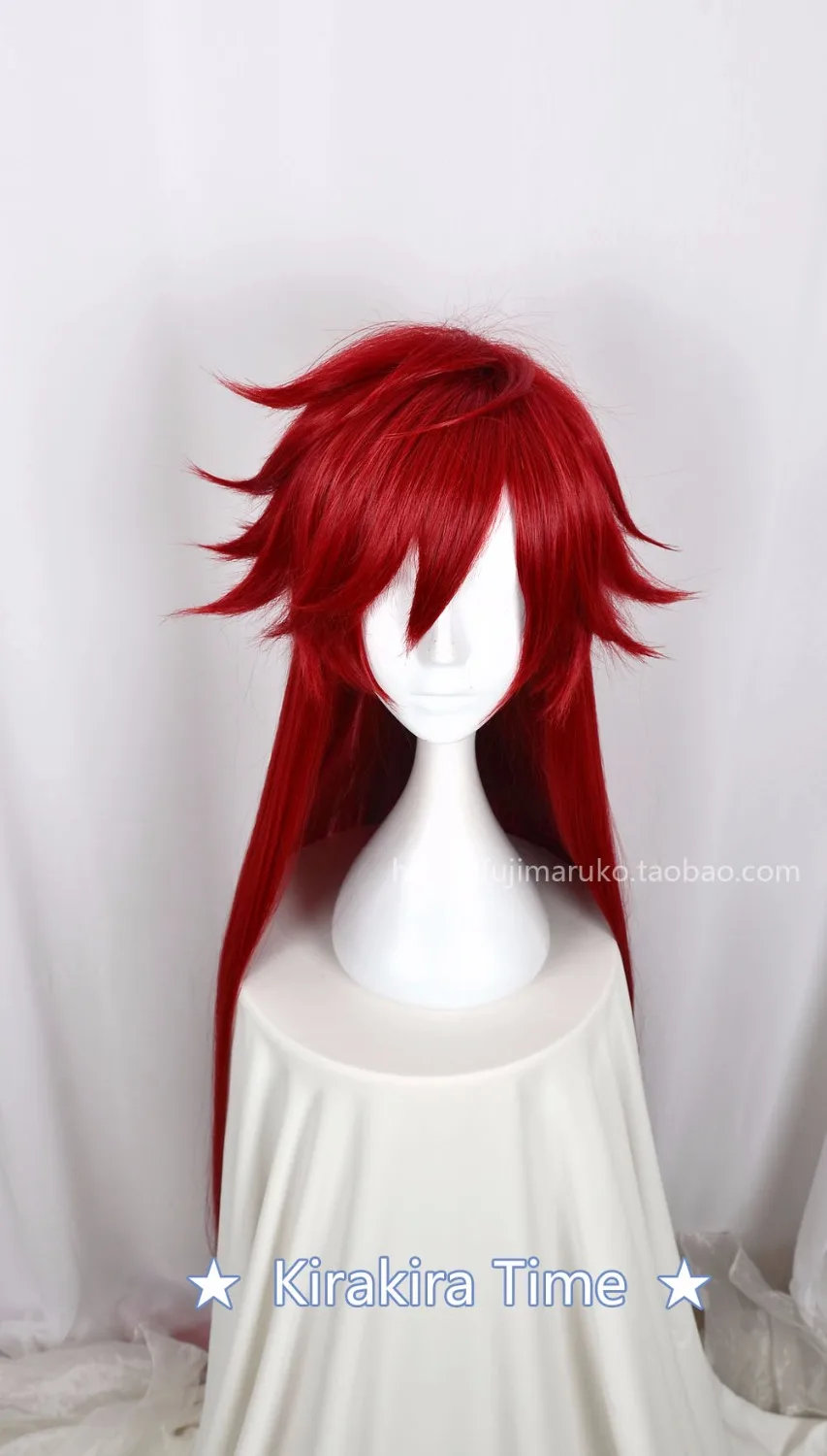 Kuroshitsuji Phantomhive Сиэль косплей парик под grella sutклиентов Красный 100 см длинные прямые