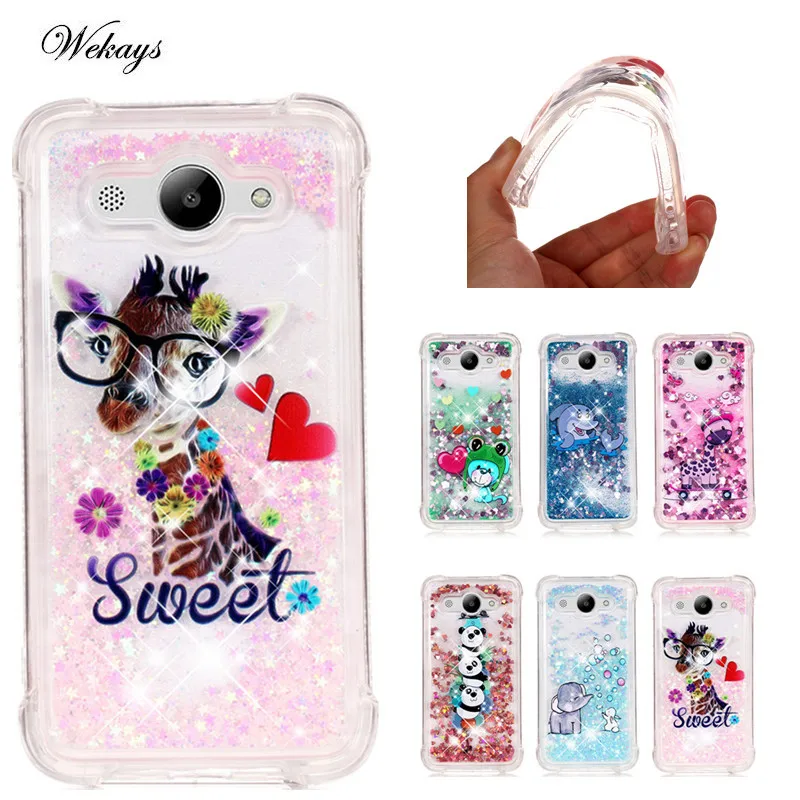 

Wekays For Huawei Y3 2017 Cartoon Liquid Quicksand Glitter Case For Huawei Y5 lite 2017 CRO-L02 Case Cover Coque Fundas Capa