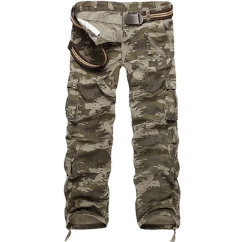 

2020 Brand Military pants men Army Camouflage Cargo Pants Plus Size Multi-pocket khaki Overalls Trousers Men (No Belt)