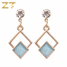 Новинка, модные серьги с кристаллами, массивные синие Геометрические Квадратные свисающие серьги для женщин, ювелирные изделия, Brincos Aretes De Mujer