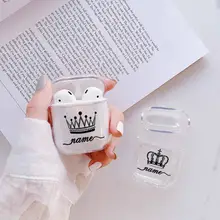 Мягкий чехол для наушников с короной для Apple Airpods 1/2, защитный чехол, сделай сам, на заказ, Прозрачный Роскошный чехол для наушников для Airpods, чехол s