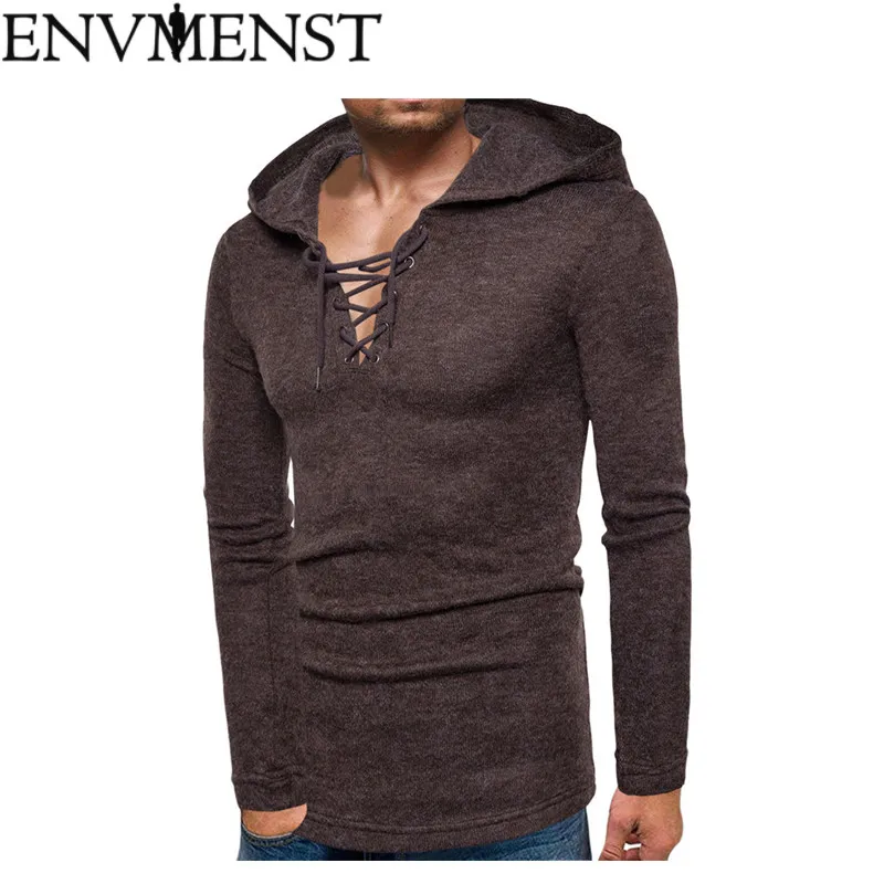 Envmenst New Sweater Men O-Neck Solid Slim Fit Knitting Mens Sweaters Cardigan Male 2018 Autumn Fashion Casual Hooded Sweater