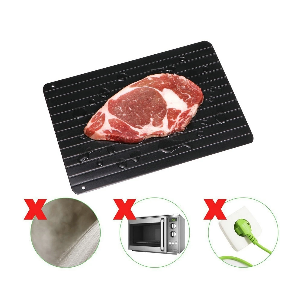 Magic Defrost Tray Metal Plate Defrosting Tray Safe Fast Thawing Frozen Meat Defrost Kitchen Gadget Tool Magic Defrost Tray Metal Plate Defrosting Tray Safe Fast Thawing Frozen Meat Defrost Kitchen Gadget Tool