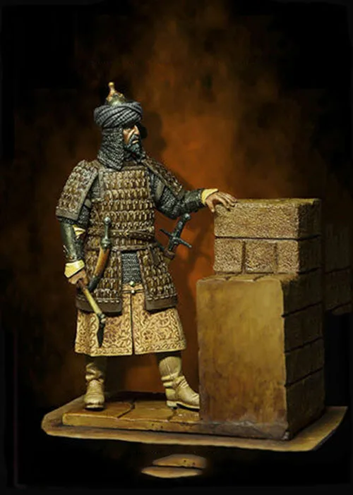 

Unassambled 1/24 75MM ancient warrior Saladin 75MM (WITH WALL )Resin figure miniature model kits Unpainted