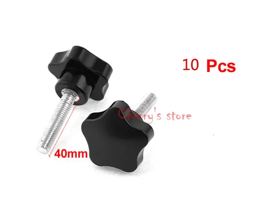 65mm Height Screw On Type 8mm Thread Dia Clamping Knob Black 10 Pcs | Обустройство дома