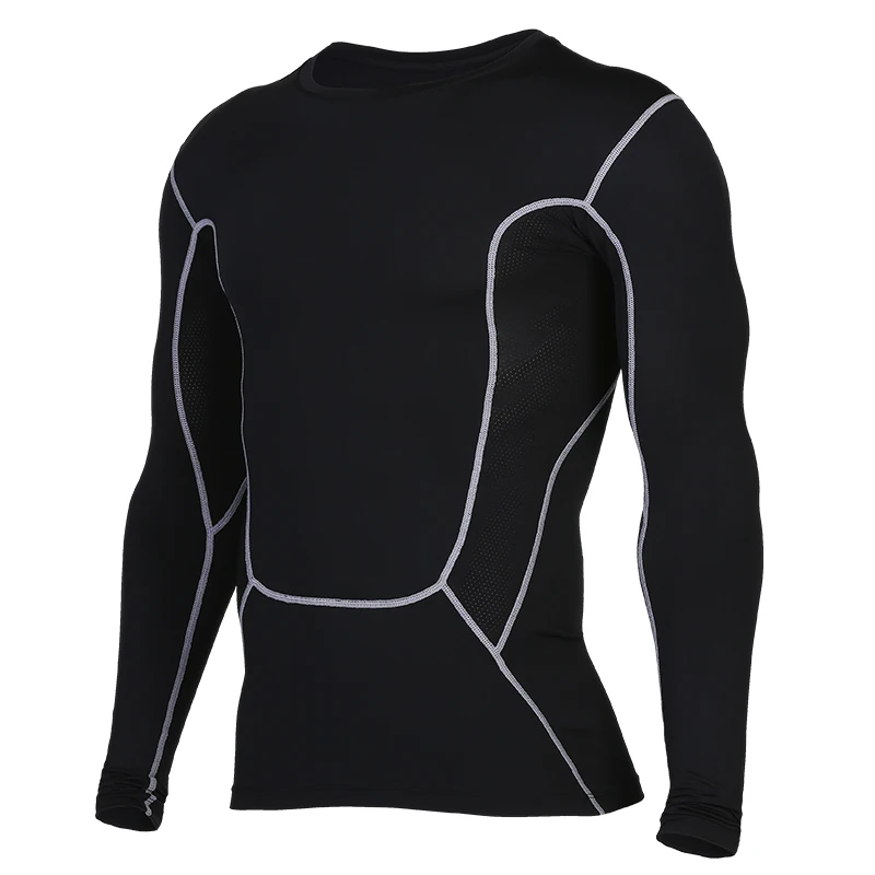 Vansydical, Мужская компрессионная рубашка, футболка для спортзала, топы с длинным рукавом, облегающие футболки для бега, одежда для тренировок, дышащие спортивные топы для мужчин