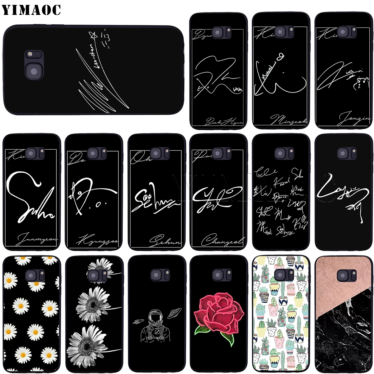 

YIMAOC EXO Chen Chanyeol Signature Soft Silicone Case for Samsung Galaxy S6 S7 Edge S8 S9 Plus A3 A5 A6 Note 8 9