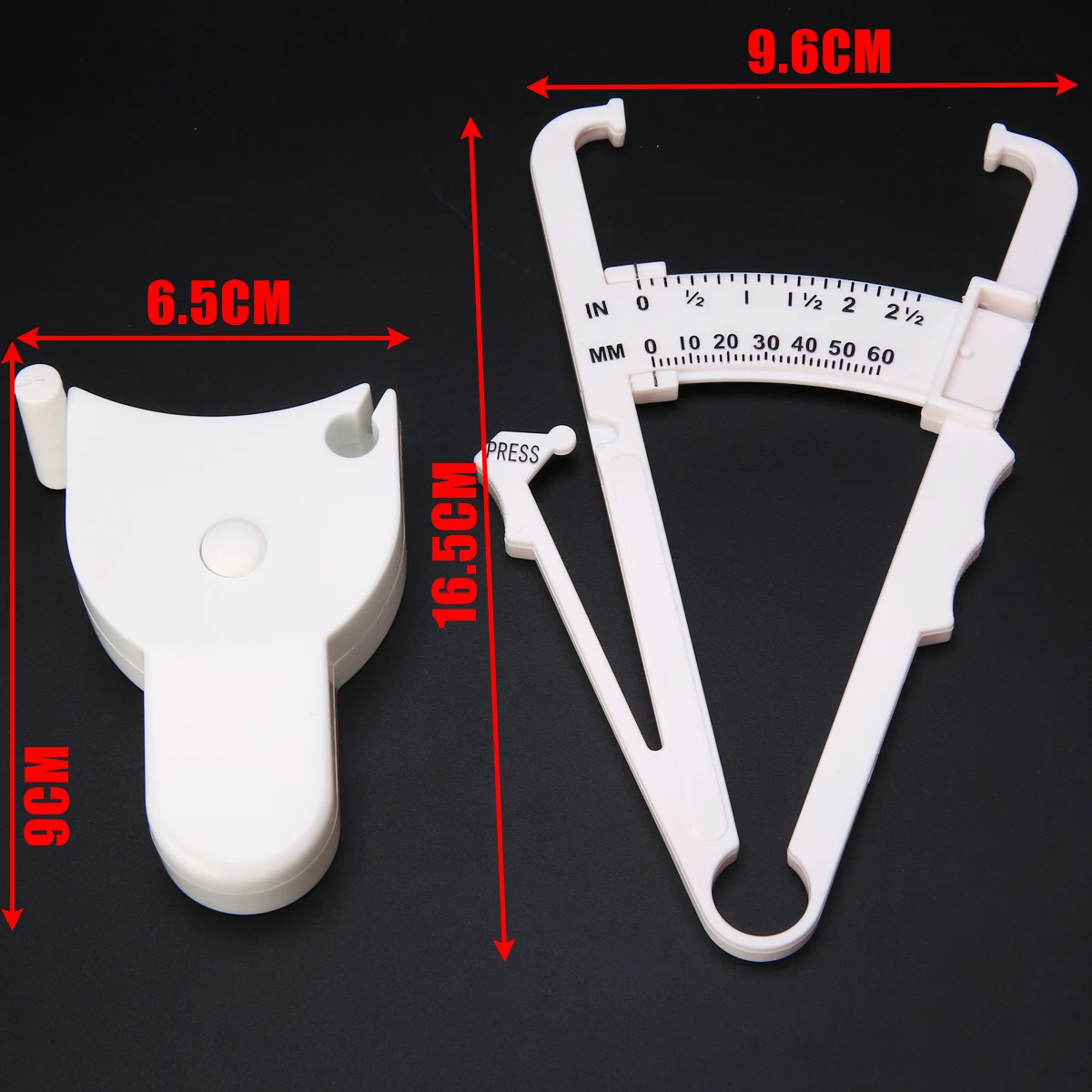 2Pcs Body Fat Caliper Mass Measuring Tape Tester Fitness Lose Weight For Fitness Body Building Equipment Tools