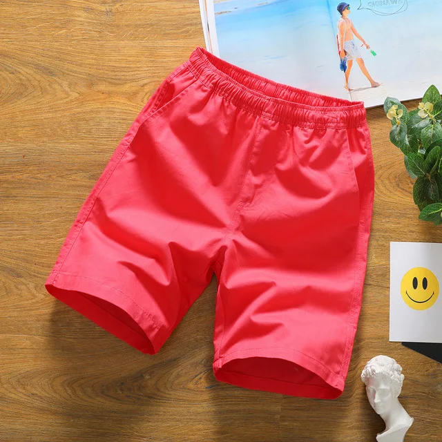 Fashion Summer Cargo Shorts Men Cotton Joggers Casual Short Home Sport Patchwork Pink Red Orange Mid Red Loose Street Wear M