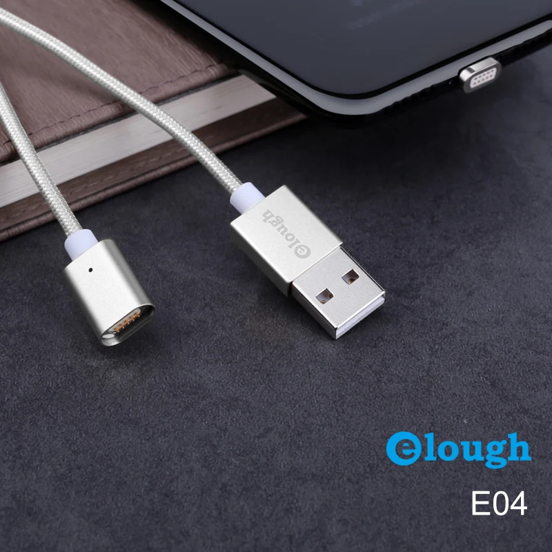 Elough E04 USB tipo C Cable magnético para Samsung galaxy s8 note8 teléfono móvil cargador rápido imán tipo-c cable de carga