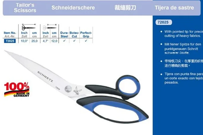 

10" INCH SCHMETS SCISSORS FOR industrial usu scissors 72025 SEWING SCISSORS TAILOR'S SCISSORS XXXL MADE IN GERMANY