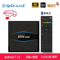 H96mini Smart tv box Android 7,1 2,4 г/5 г Wifi Bluetooth 4,0 S905W Четырехъядерный 4 к медиа full hd плеер Netflix H96 мини-приставка