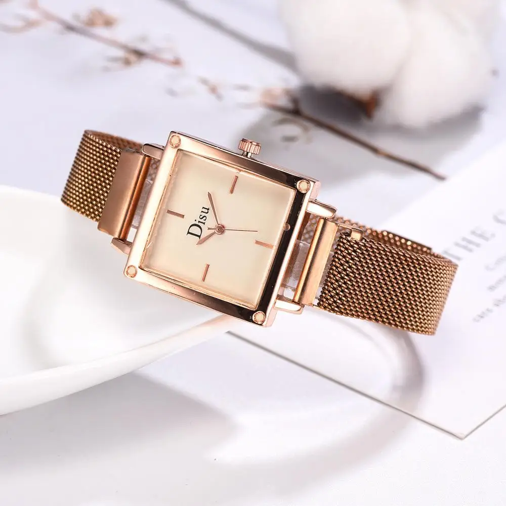 Новые женские квадратные магнитные часы минималистичный стиль для женщин нарядные кварцевые наручные часы водонепроницаемые часы relogio feminino reloj mujer