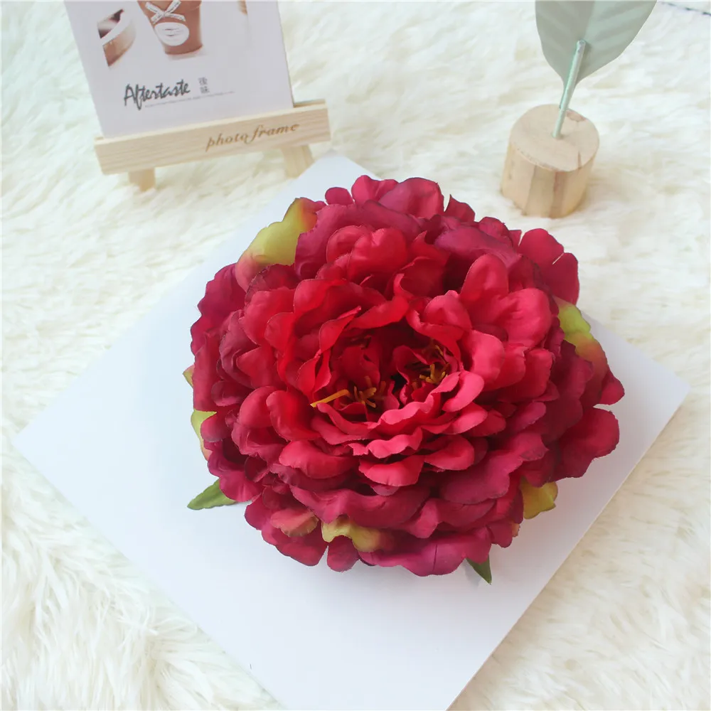 Big Rose Artificial Flower Head White Peonies Silk Red Artificial Flower Heads Wedding Flower Wall Garden Decoration  (64)