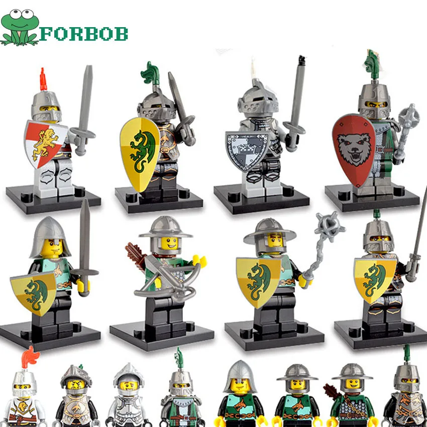 

8pcs Building Bricks Blocks Medieval Minifigs Set Compatible with Legoings Knights in Blocks Medieval Figurines Toy for Children