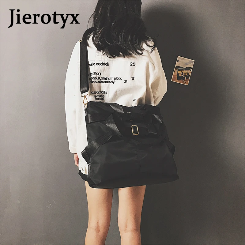 JIEROTYX модные нейлоновые большие сумки женские черные повседневные для покупок