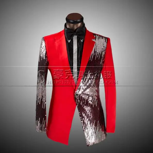 Red black blue 2017 arrival slim sequins font b men b font font b suit b