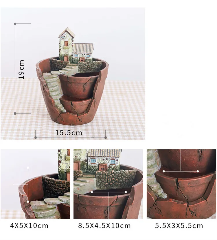 Resin Flower Pot Sky garden Plants vase Succulent Plants Planter Pot Mini Bonsai Cactus Home Decoration