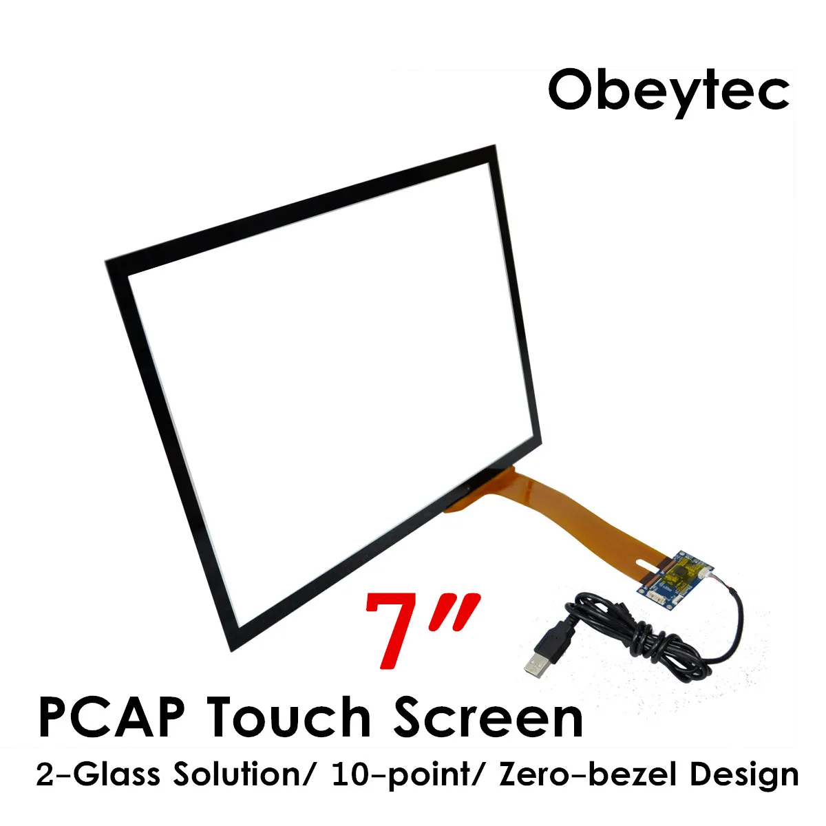 

Obeytec 7" Projected Capacitive Touchscreen, Wide screen, USB/I2C Controller, Plug and Play, Driver free