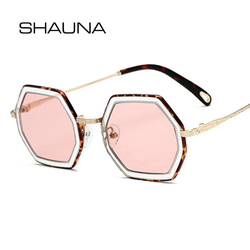 SHAUNA 2019 весна лето винтажные многоугольные солнцезащитные очки для женщин