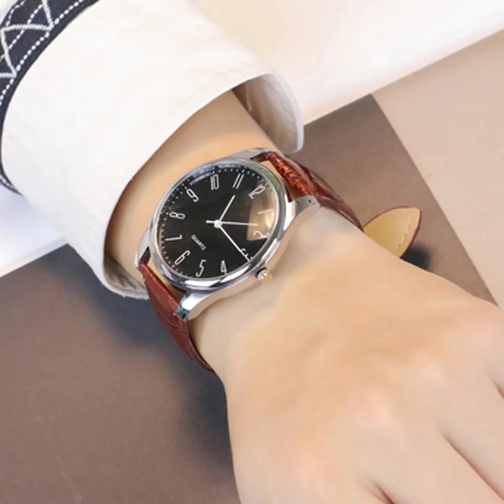 Простые повседневные Модные мужские простые деловые модные кожаные кварцевые наручные часы горячая Распродажа relogio masculino