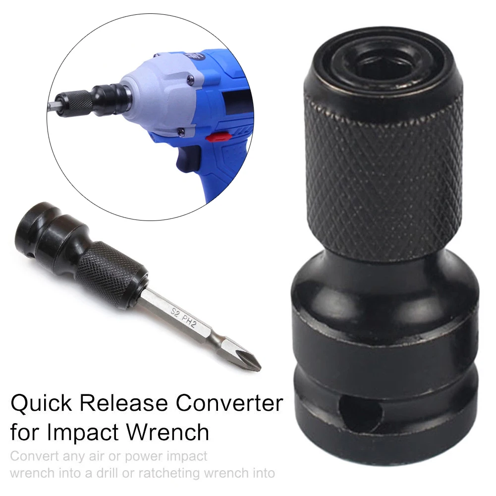 DWZ 1/2   Square to 1/4   Adapter 1/2 Drive to1/4 Hex Shank Socket Adapter Converter