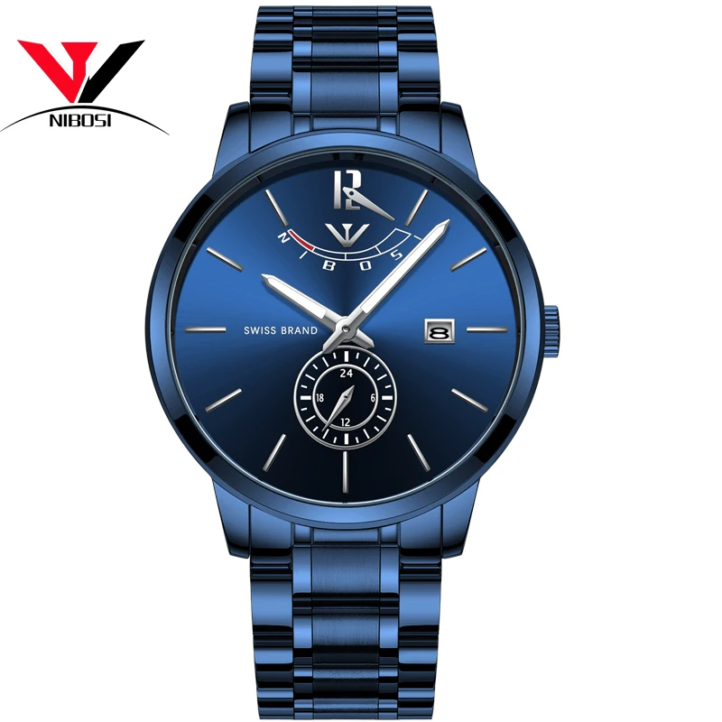 NIBOSI 2018 Mens Watches Top Brand Luxury Original Analog Watch For Men Waterproof/Luxury Casual Stainless Steel Erkek Kol Saati