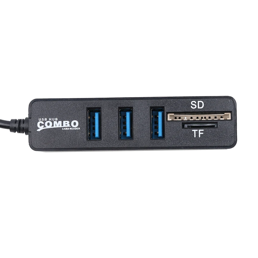 KebidumeiUSB комбинированный концентратор Мульти USB 2,0 концентратор 3 порта разветвитель+ USB Кардридер Все в одном для SD/TF для ноутбуков компьютерные аксессуары