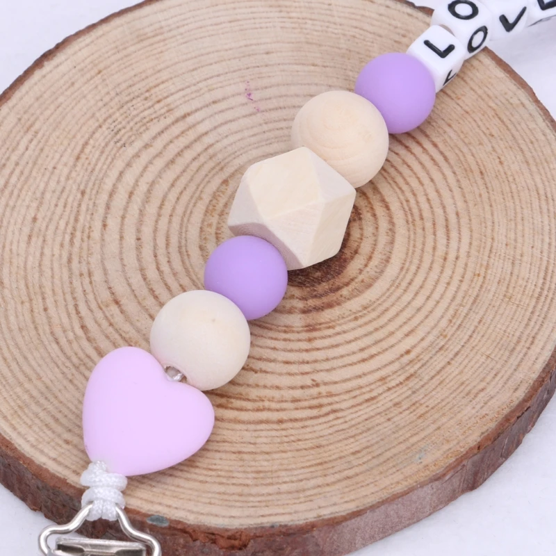 Wood Nipple Holder For Dummy Feeding Lovely Baby Pacifier Chain Nipple Soother anti-lost stroller chain