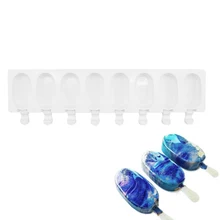 8 полости форма для изготовления мороженого, силиконовый толстый материал, DIY формы, ледяные кубики формы для десертов, лоток с фруктовым мороженым