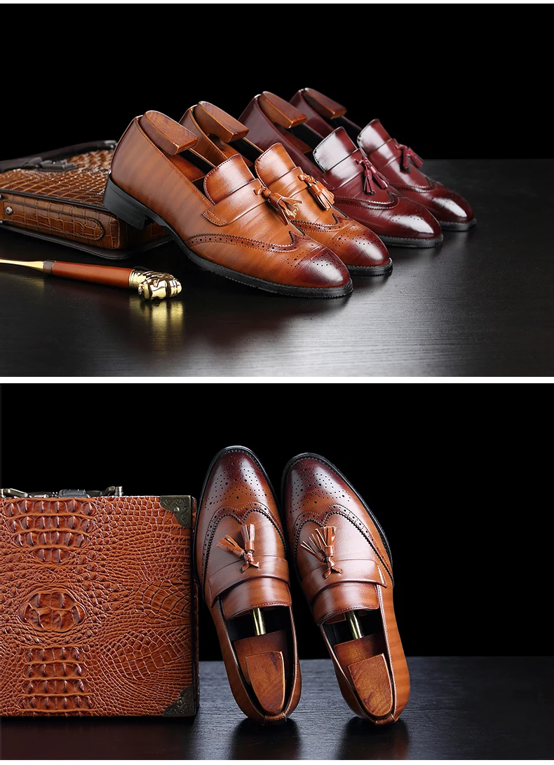 Mens Casual Shoes' Moccasins Men Shoes Formal Brown Slip-on Men Loafer Shoes High Quality Cow Leather Wedding Dress Shoe Size 48 (3)