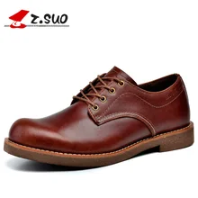 Z. Suo Men ‘s Shoes New Spring and Autumn Casual Leather Men’s Shoes Solid Color Europe Retro Shoes Men Zapatos Bots Zs16702