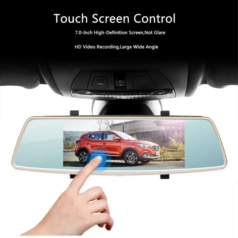 

Driving Recorder HD Night Double Lens 7.0-Inch Circular Video Touch Screen Control Double Recording Reversing Image
