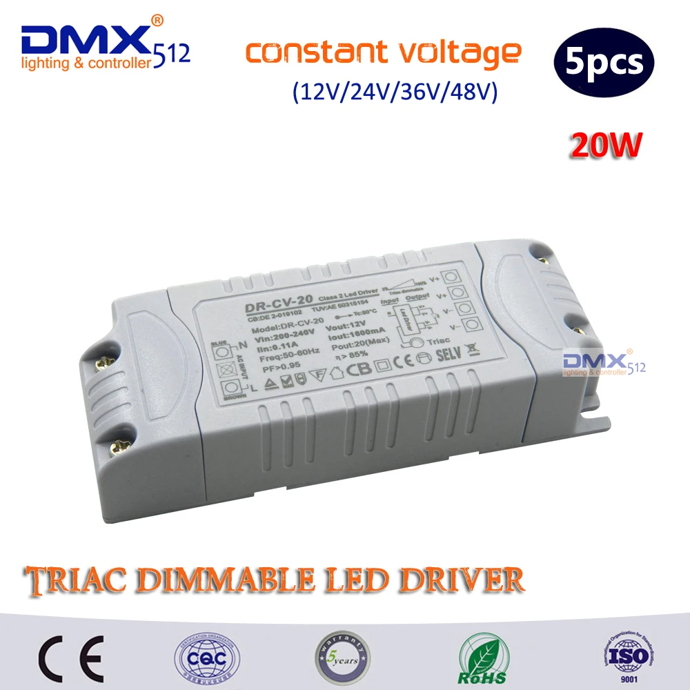 

DHL free shipping output(12V/24V/36V/48V) 20W Triac Dimmable driver/ constant Voltage dimmable led driver/ led lighting dimmable