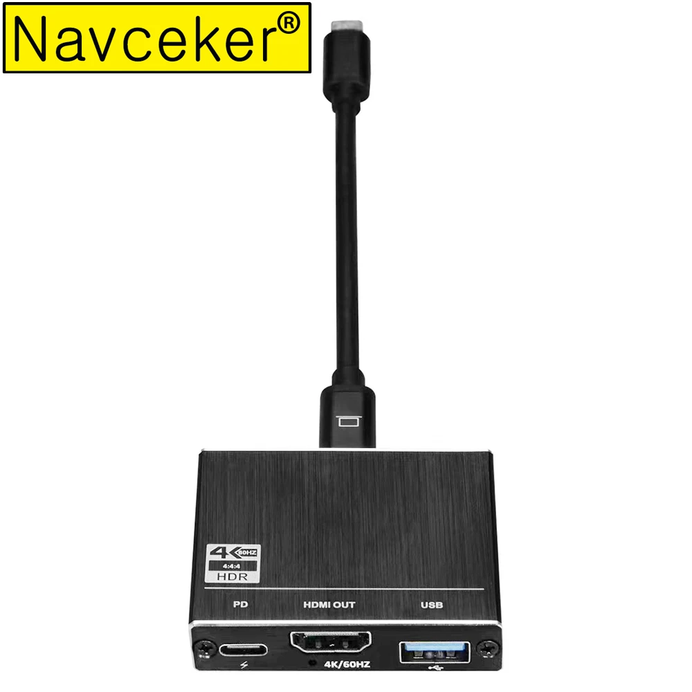 3 в 1 Thunderbolt Type C к USB 0 хаб многопортовый адаптер HDMI 2 4K 60 Гц 100 Вт PD зарядный порт для
