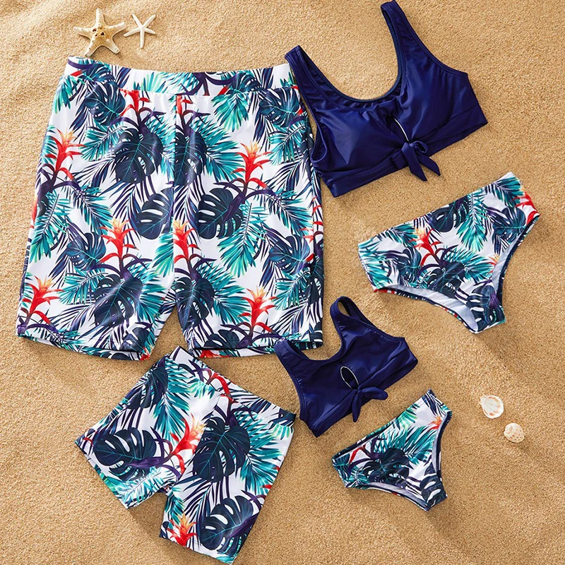 

Family Swimwear Matching Swimsuit Mother Daughter Swimwear Brazilian Bikini Beachwear Swimming Trunks Men Bathing Suit