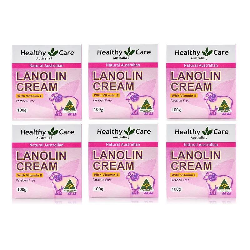 

Wholesale 6PCS Healthy Care Lanolin Cream VitaminE Aloe Vera Moisturizing Face Neck Body Hair Care Treatment for Skin Nourishing