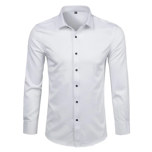 mens white button down shirt slim fit