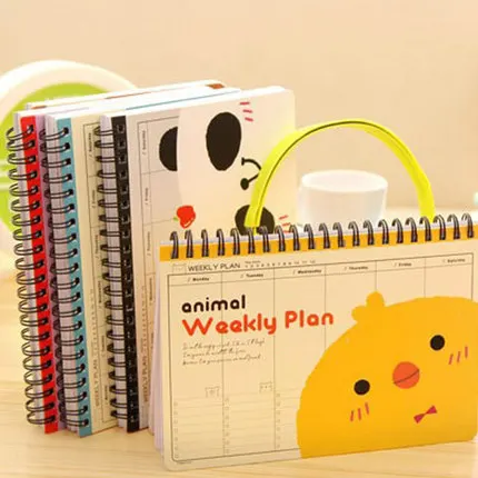 

2019 Cute Kawaii Panda Daily Weekly Planner Spiral Notebook Planner Organizer School Supplies Agenda noteBook Bullet Journal