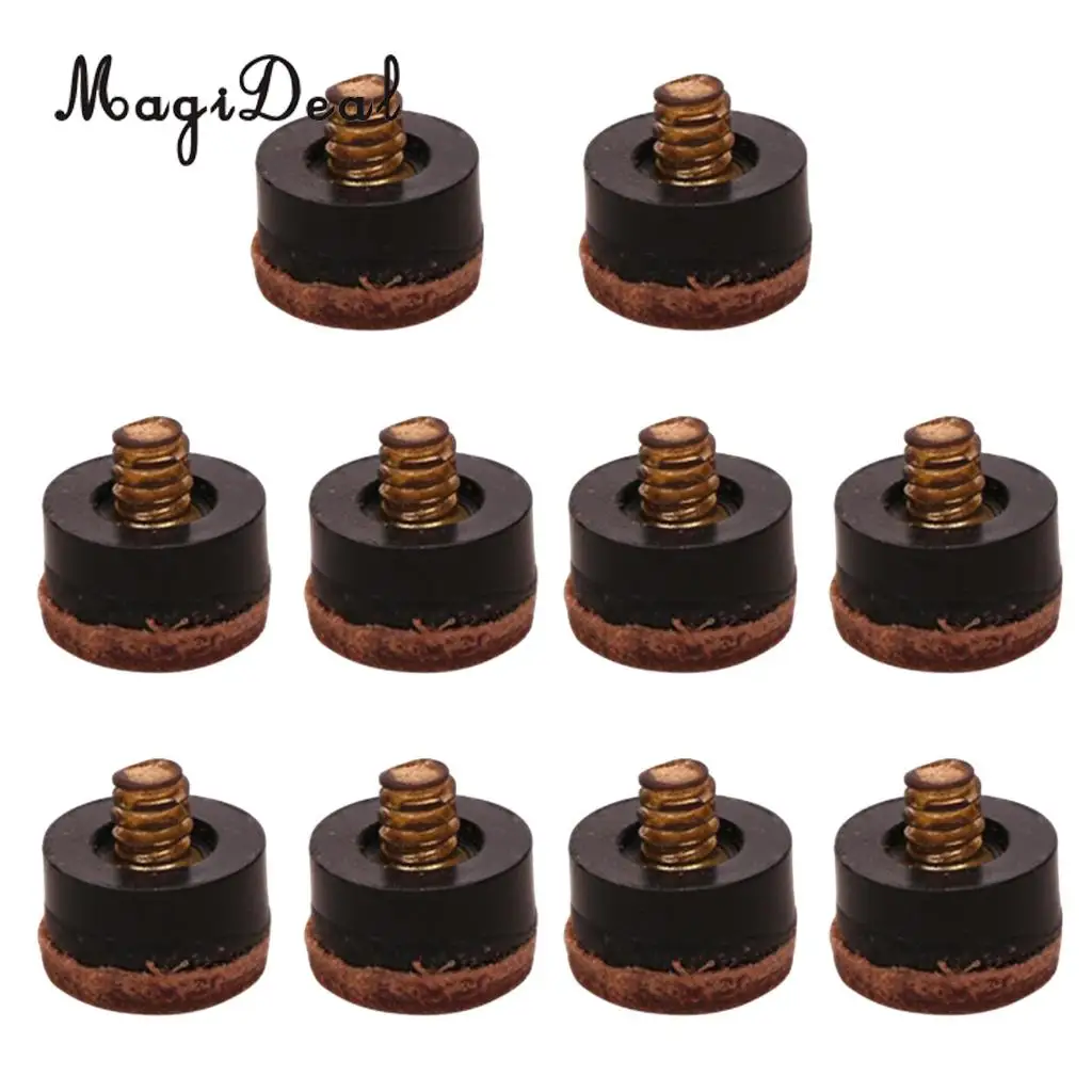 MagiDeal High Quality Premium 10Pcs 12mm Billiards Screw-On Pool Cue Replacement Repair Tips for Professional Snooker Lover Gift
