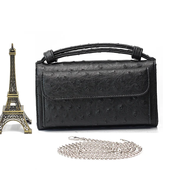 HIGHREAL, женские сумки-мессенджеры, крокодиловый узор, лакированная натуральная кожа, сумочка, Длинный кошелек, конверт, клатч, сумка для женщин - Цвет: Ostrich black