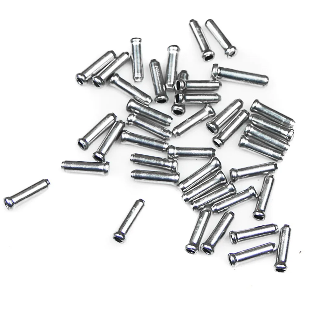 100*Bike Shifter Brake Inner Cable Ends Tips Caps Crimps Silver Aluminum Durable
